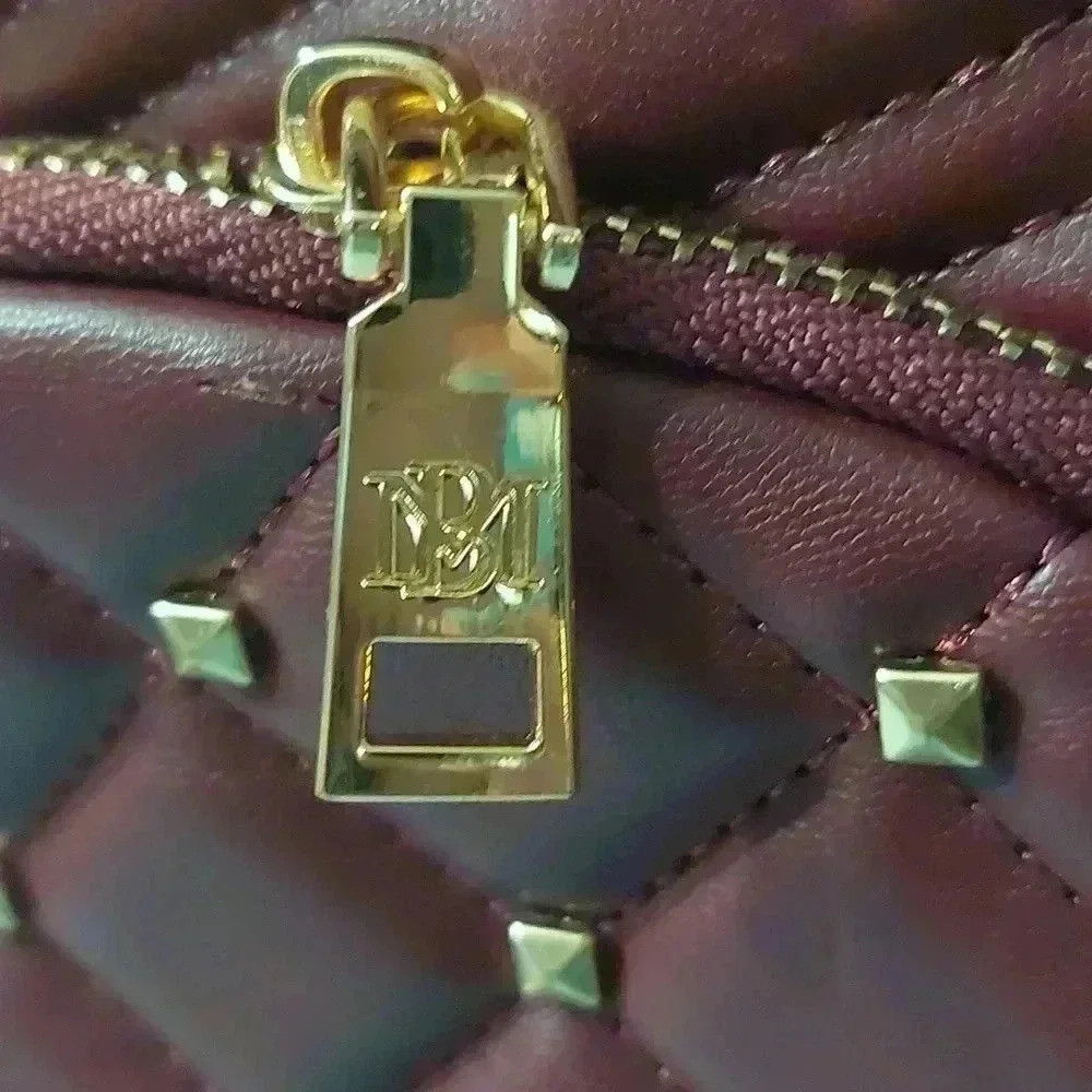 NWT BADGLEY MISCHKA PLUM POCKET STUDDED BACKPACK - Picture 3 of 13